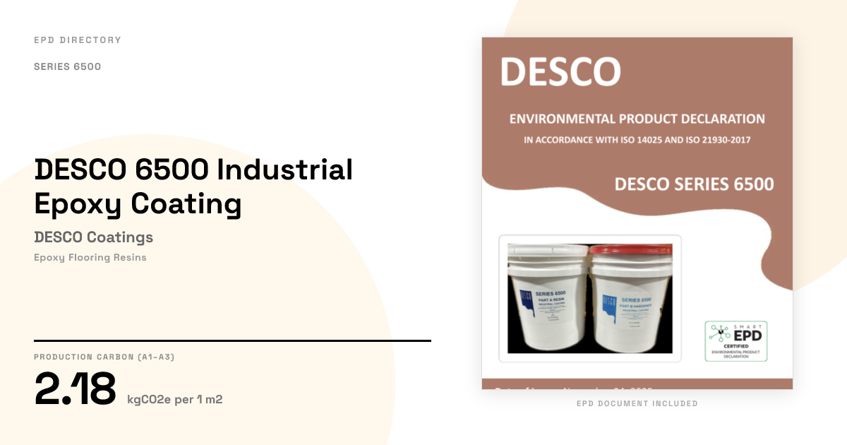 DESCO 6500 Industrial Epoxy Coating — DESCO Coatings | GWP 2.18 | EPD ...