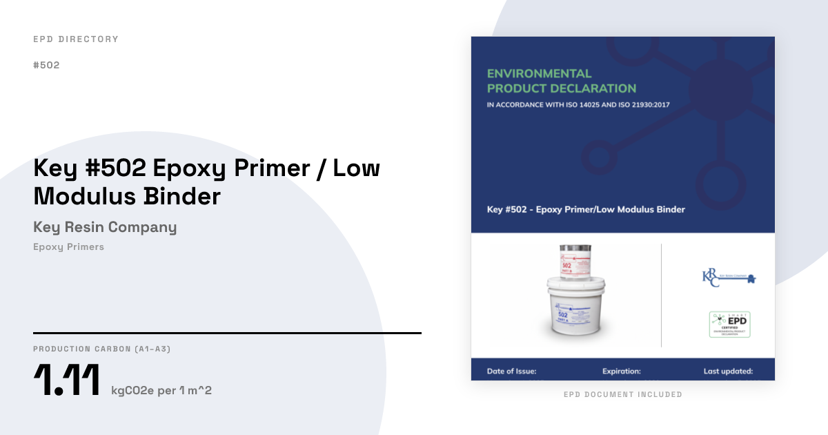 Key #502 Epoxy Primer / Low Modulus Binder — Key Resin Company | GWP 1. ...