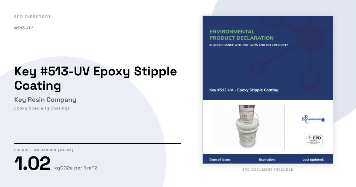 Key #513-UV Epoxy Stipple Coating — Key Resin Company | GWP 1.02 | EPD ...