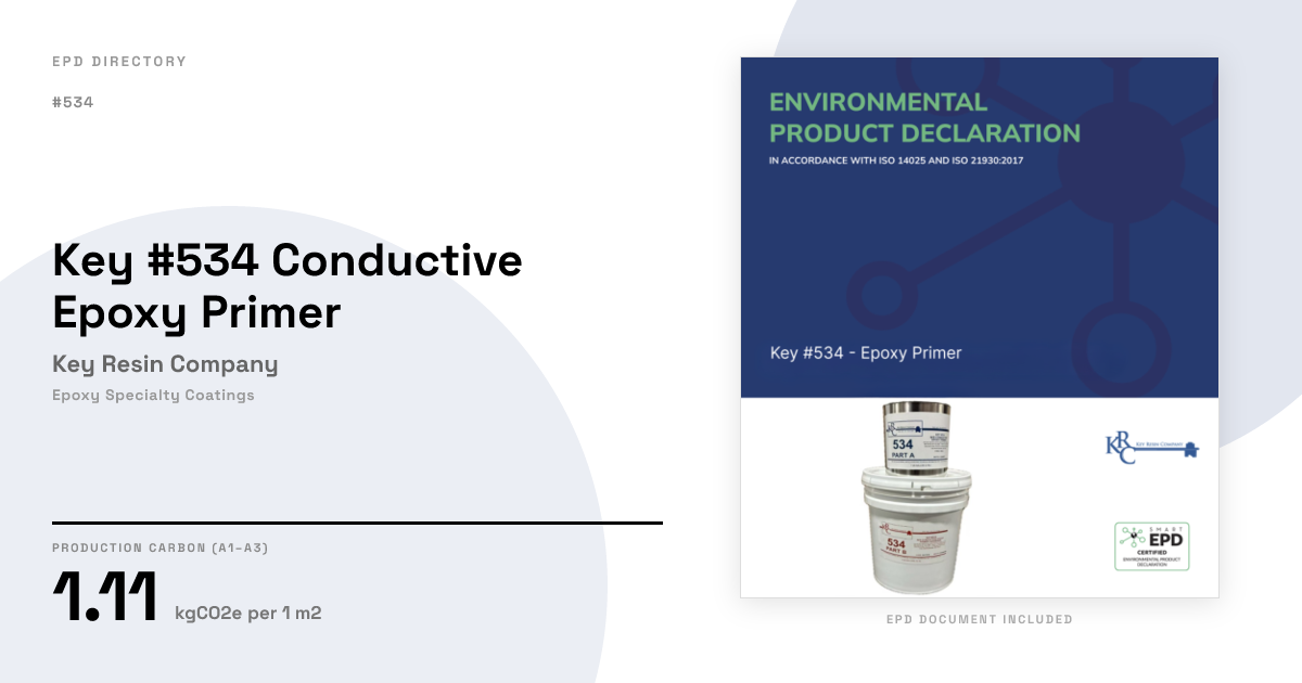 Key #534 Conductive Epoxy Primer — Key Resin Company | GWP 1.11 | EPD ...
