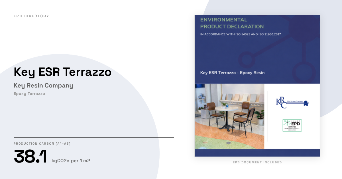 Key ESR Terrazzo — Key Resin Company | GWP 38.1 | EPD Directory