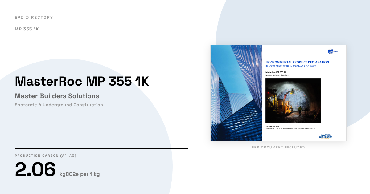 MasterRoc MP 355 1K — Master Builders Solutions | GWP 2.06 | EPD Directory