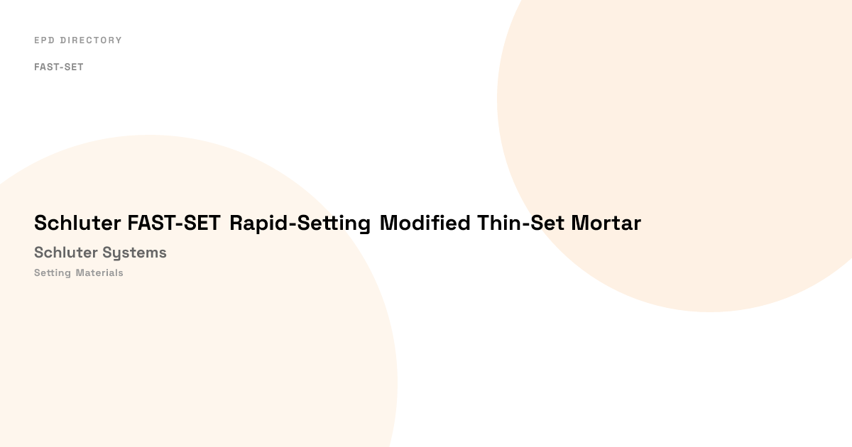 Schluter FAST-SET Rapid-Setting Modified Thin-Set Mortar — Schluter ...