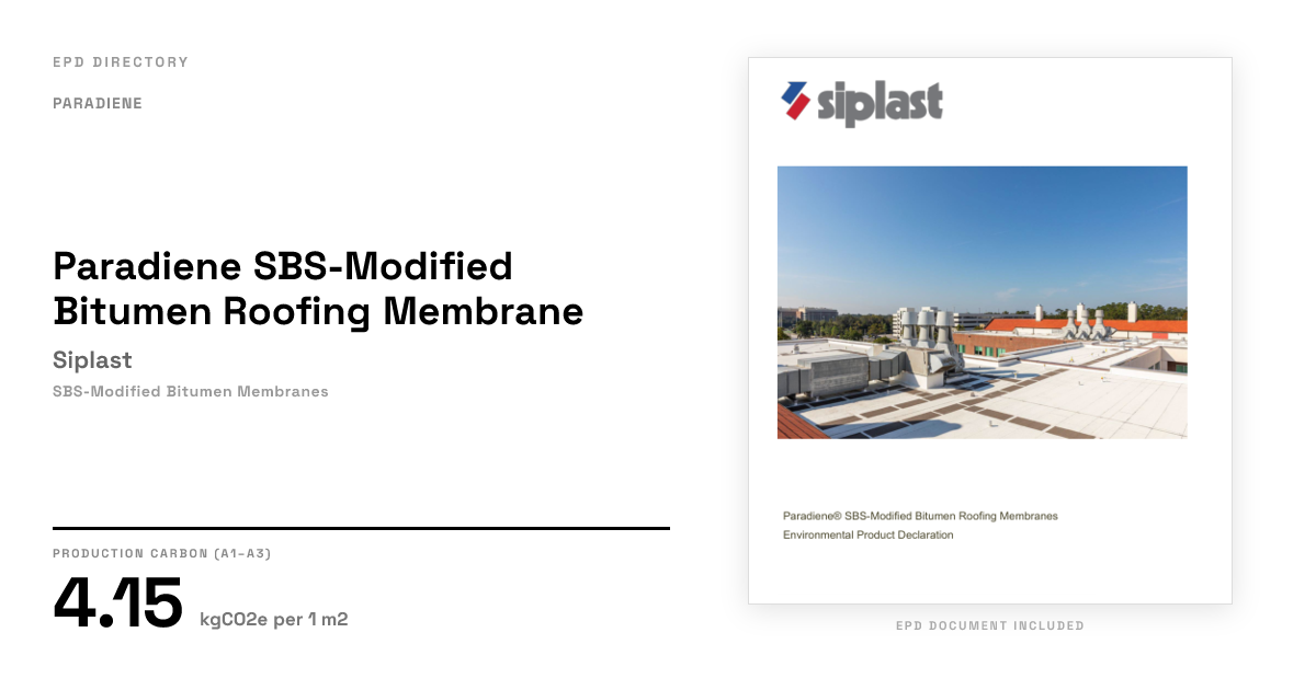 Paradiene SBS-Modified Bitumen Roofing Membrane — Siplast | GWP 4.15 ...