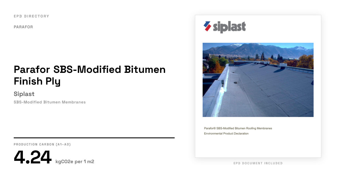 Parafor SBS-Modified Bitumen Finish Ply — Siplast | GWP 4.24 | EPD ...