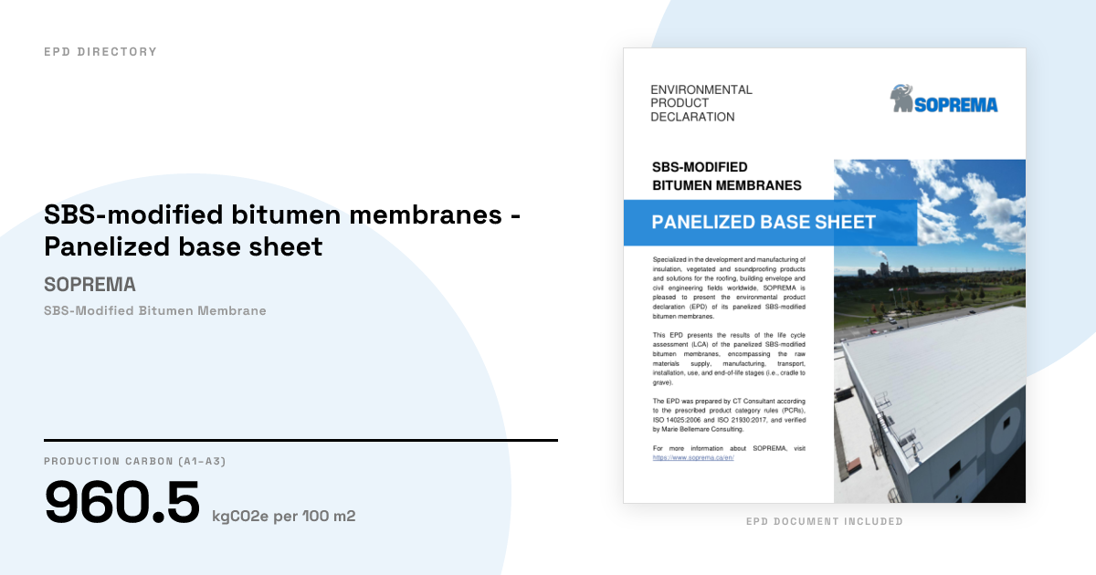SBS-modified bitumen membranes - Panelized base sheet — SOPREMA | GWP ...