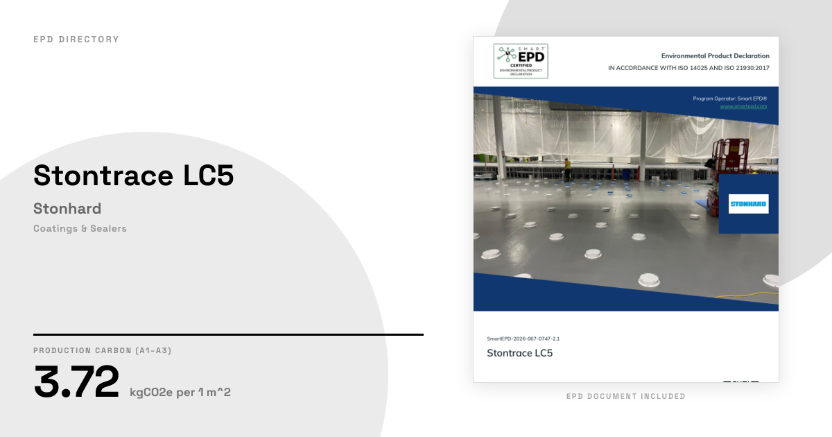 Stontrace LC5 — Stonhard | GWP 3.72 | EPD Directory